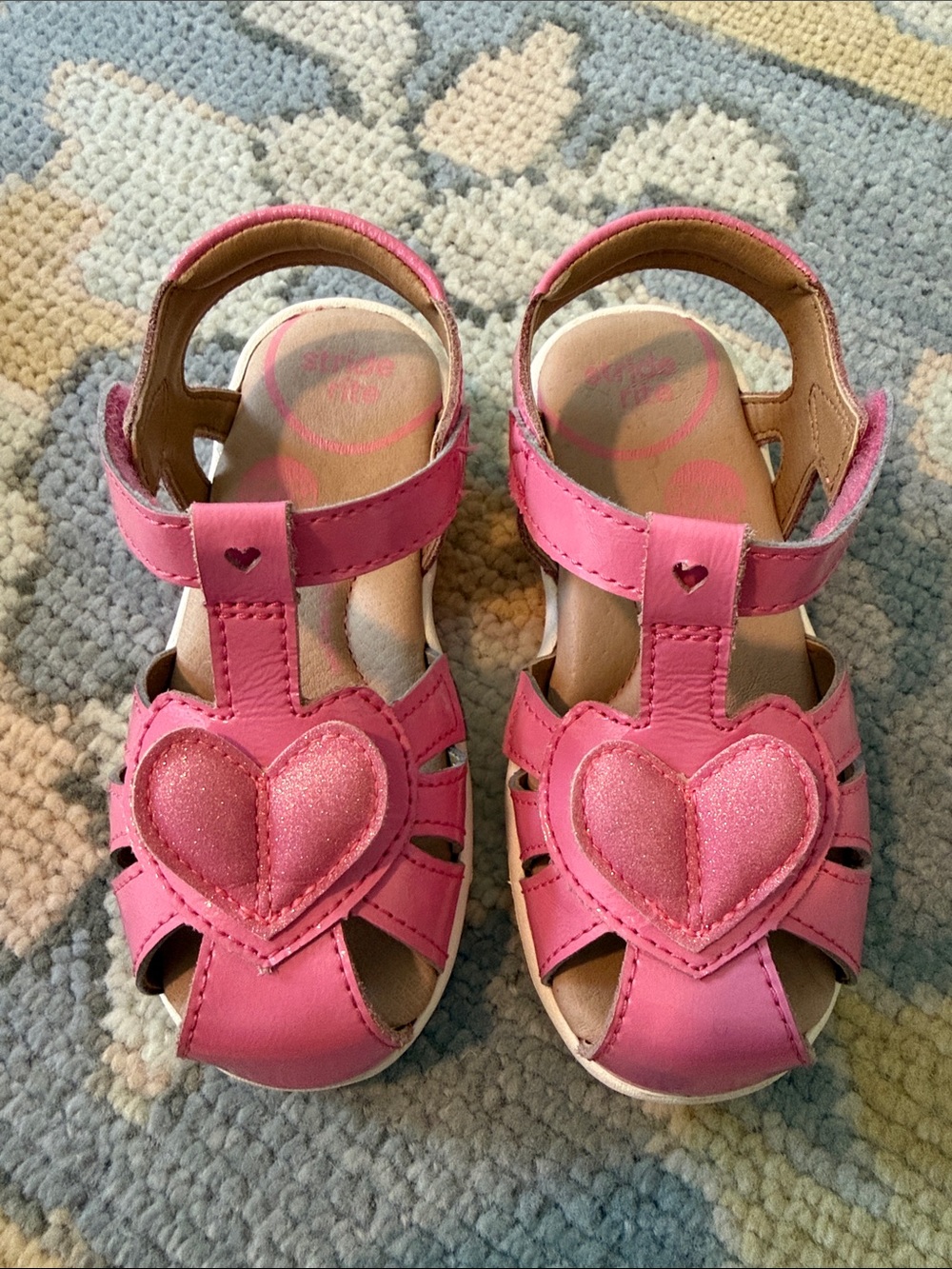 Stride Rite Pink Heart Toddler Sandals